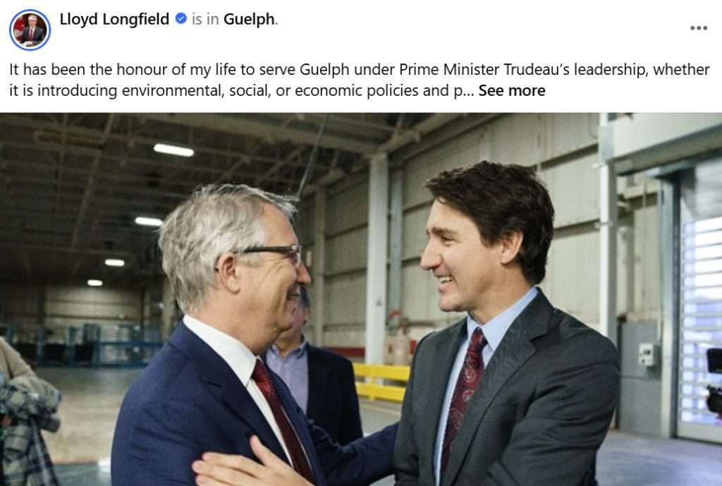 Justin Trudeau Lloyd Longfield Guelph Liberals